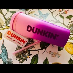 Dunkin Purple Ombré Rainbow Acrylic Tumbler 24oz Summer 2023 NWT